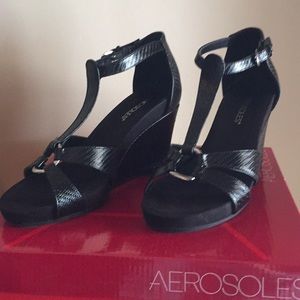 Black Wedge Sandal